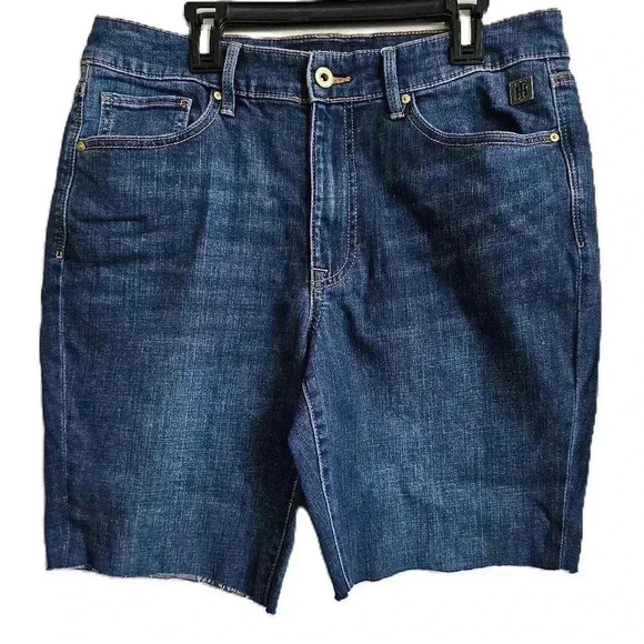Tommy Hilfiger Blue Demin Cut off Shorts 10 - Picture 1 of 4